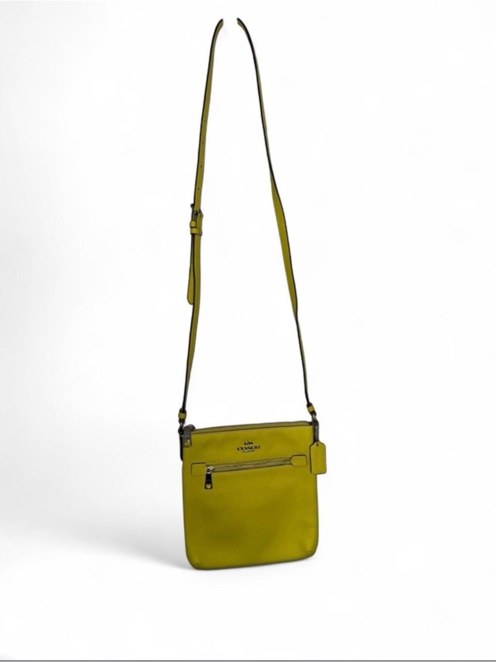 Coach Chartreuse Leather Crossbody Bag - Coach - Picture 2 of 5